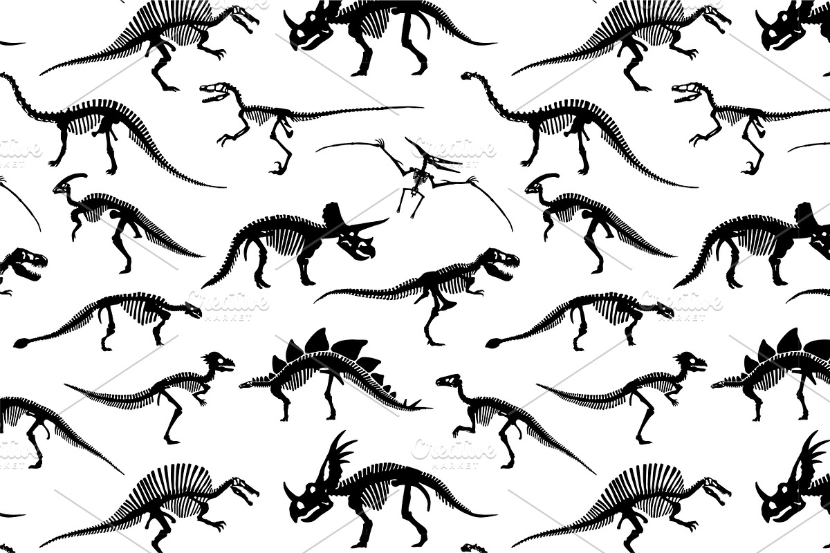 Dinosaurs Skeletons Patterns and Set, a Pattern Graphic by Andres M Rodriguez (Photo 5 of 6)