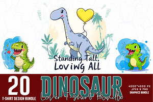 Dinosaur Lover Illustration Bundle, an Illustration by Sofia's Fashion