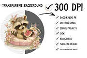 Summer Funny Raccoon Clipart, an Illustration by Craft Nest (Thumbnail 2 of 12)