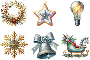 Glitter Christmas Elements Sublimati, an Illustration by CraftArtStudio (Thumbnail 2 of 6)