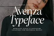 Avenza | 6 style Romantic serif, a Serif Font by InkwellTypeCo (Thumbnail 1 of 22)