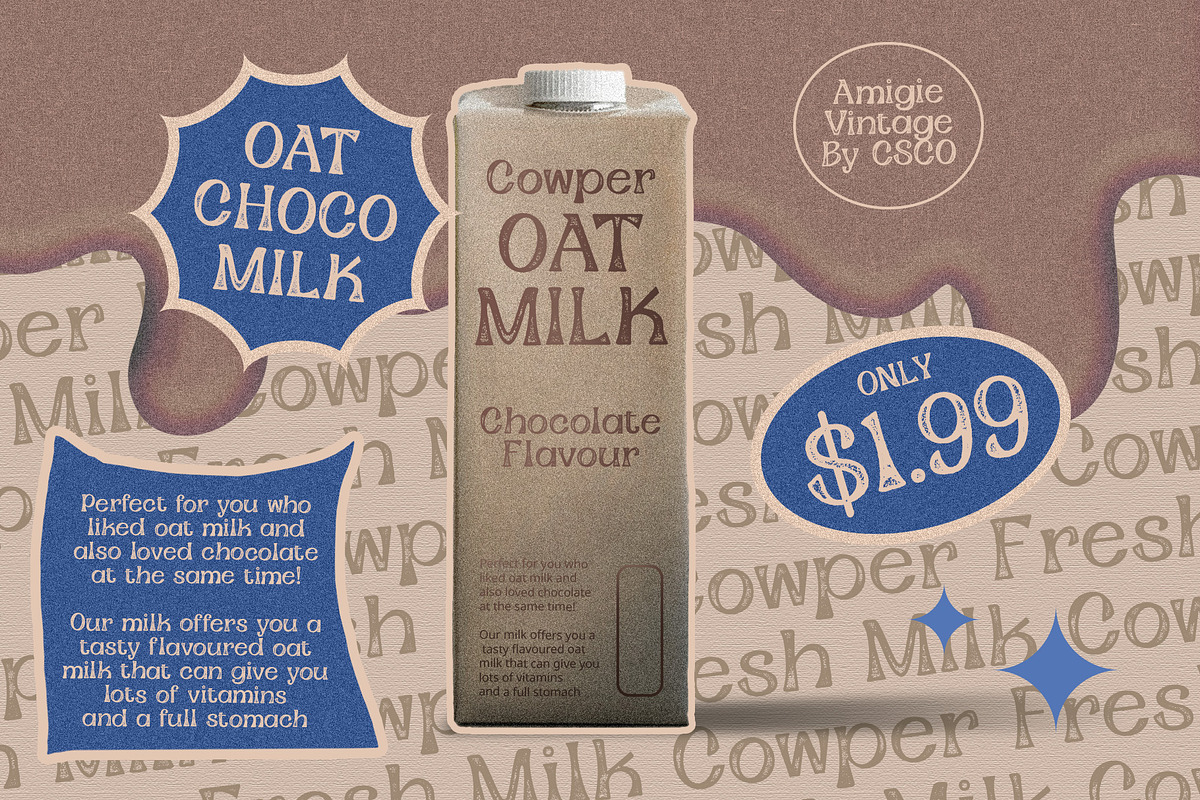 Amigie Vintage, a Sans Serif Font by Craft Supply Co. (Photo 8 of 8)