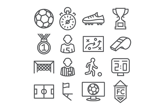Soccer Line Icons