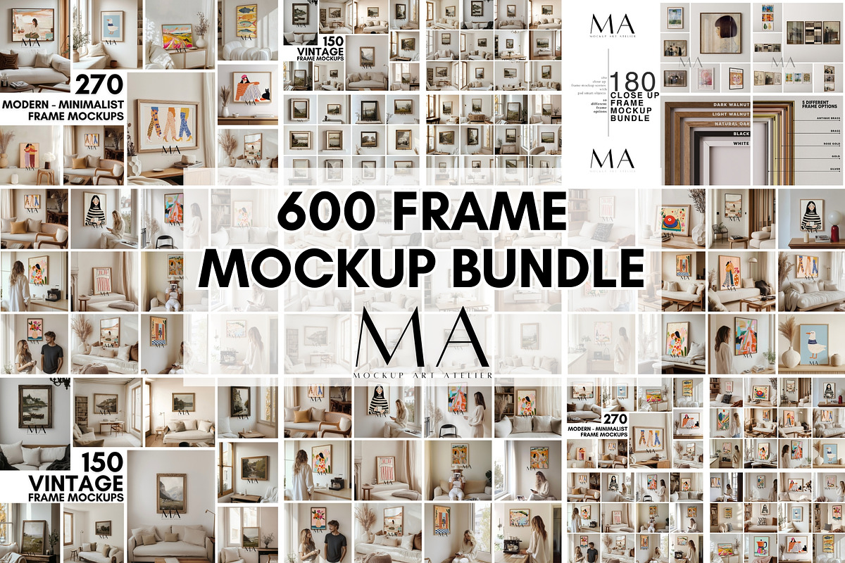 600 Frame Mockup Mega Bundle, a Household Mockup by Mockup Art Atelier (Photo 1 of 21)