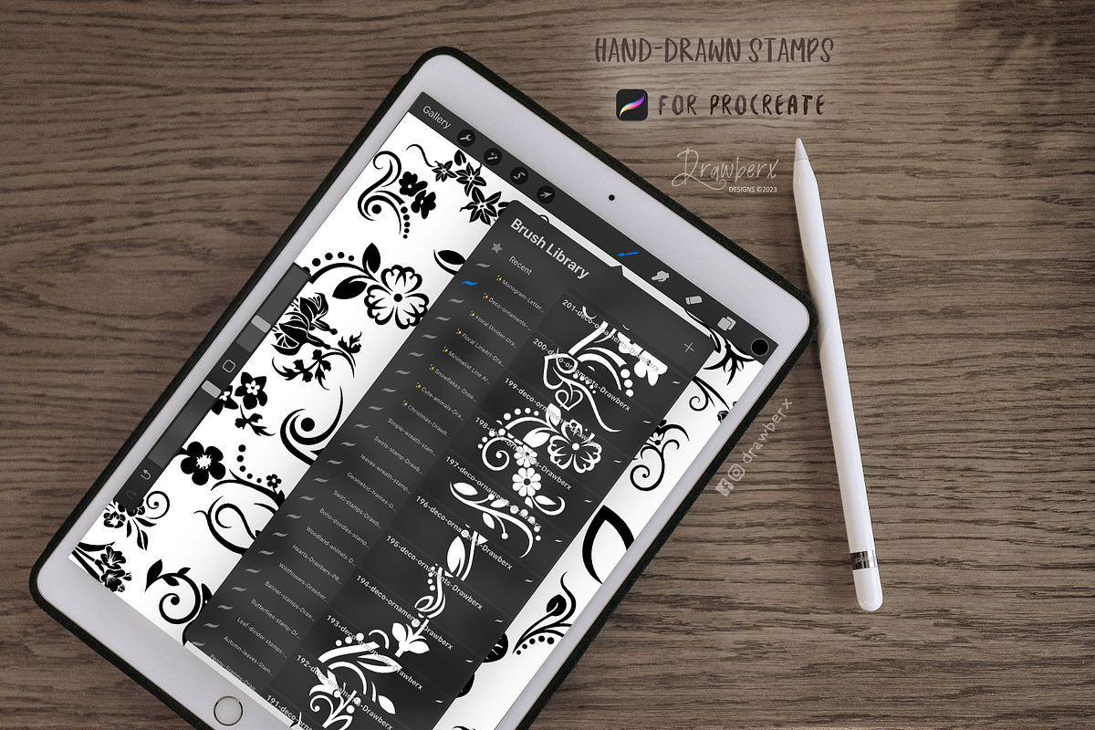Stencil Procreate Stamp Brush 024, a Brushes & More by Drawberx (Photo 8 of 8)