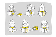 Stick Figures Reading, an Education Illustration by Anna Semenchenko (Thumbnail 4 of 4)