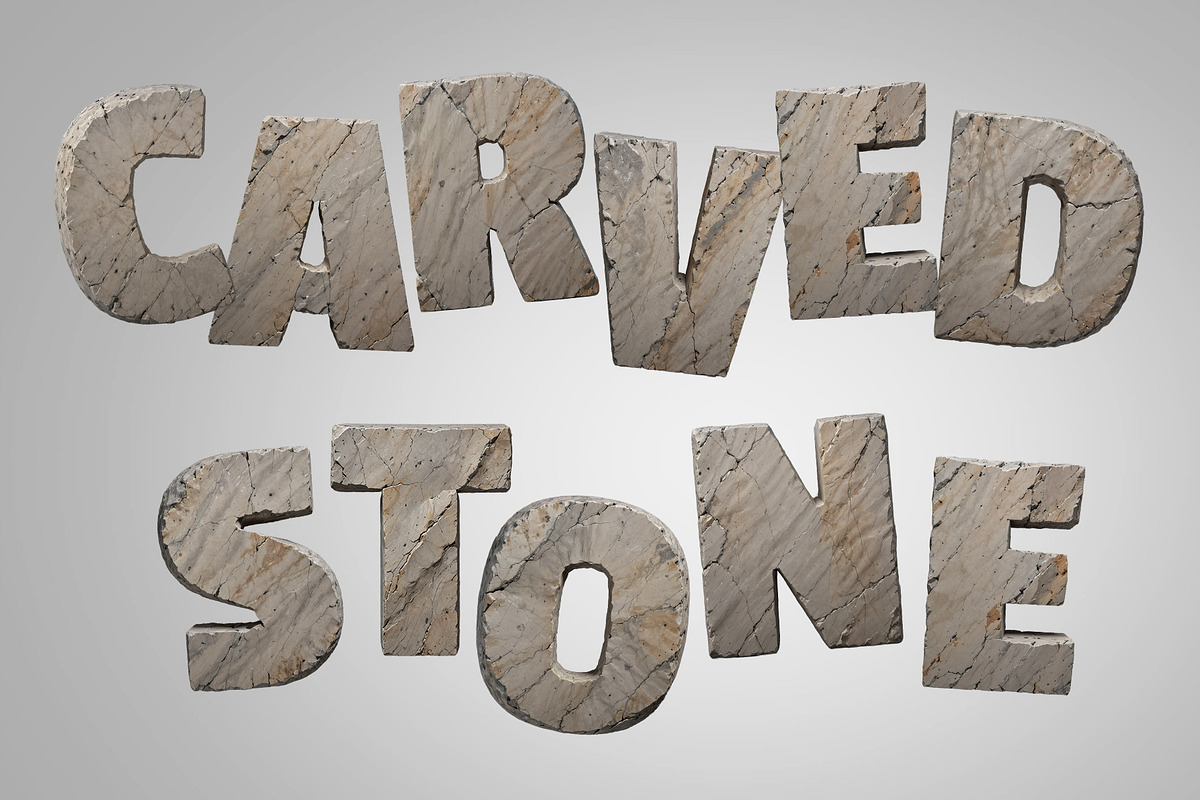 Carved Stone 3D Letters Set, an Object Graphic by Kotulsky Mockups (Photo 2 of 6)