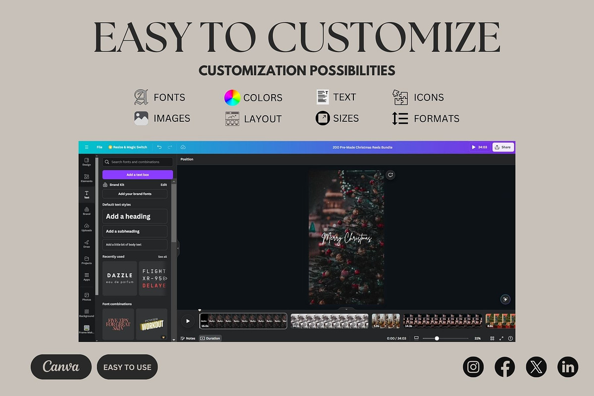 200 Pre-Made Christmas Reels Bundle, a Social Media Template by Studioxhq (Photo 3 of 4)
