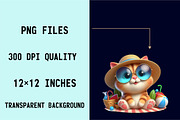 Funny Cat Summer PNG Sublimation Cli, an Illustration by SVGArt (Thumbnail 5 of 8)
