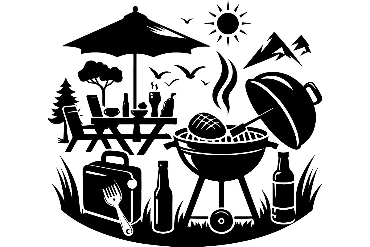 Black BBQ Grill SVG Set, an Object Graphic by jahid234 (Photo 6 of 13)