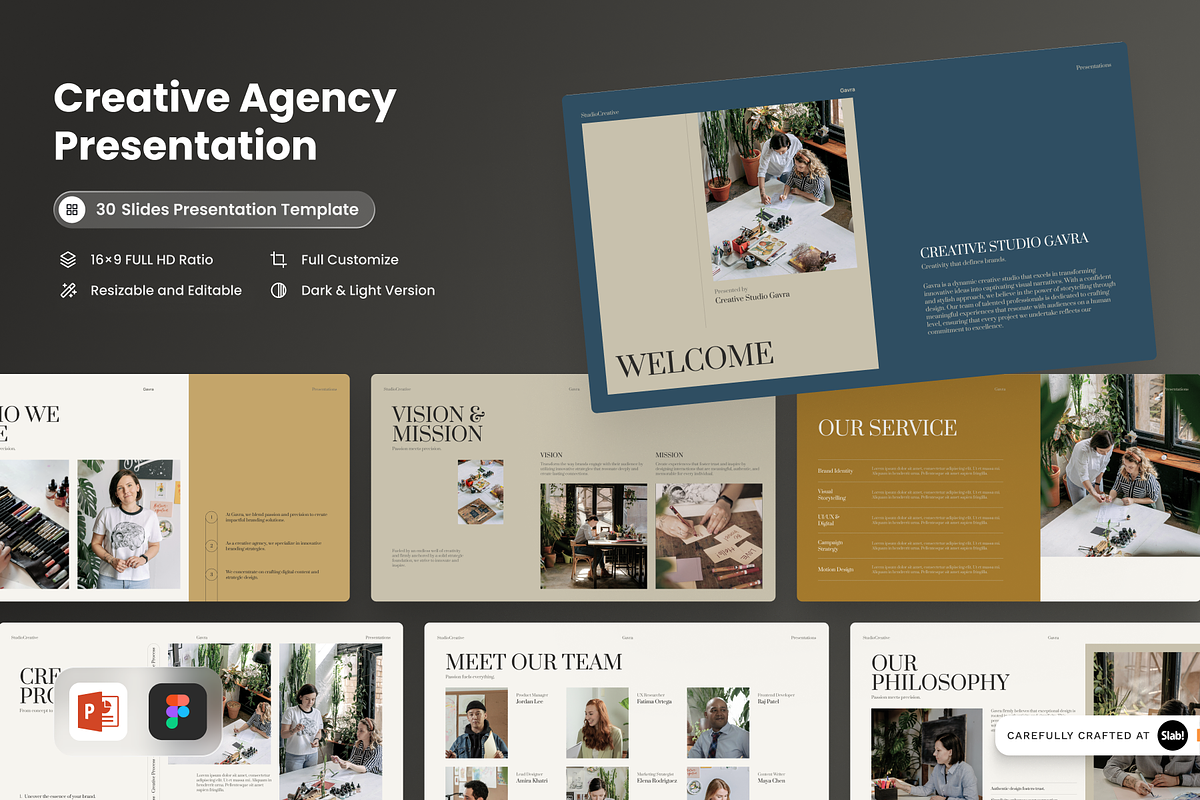 Gavra - Creative Agency PowerPoint, a Presentation Template by SLAB! Design (Photo 1 of 6)