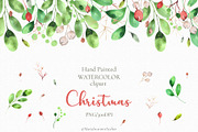 Watercolor Christmas Clipart, an Illustration by MariaScaroniAtelier (Thumbnail 2 of 5)