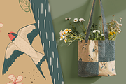 Vintage Apple Blossom & Swallows, a Pattern Graphic by PenguinArtStudio (Thumbnail 11 of 15)