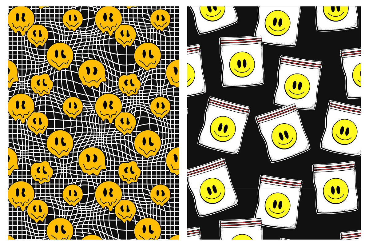 Trippy Smiley Seamless Pattern 2, a Pattern Graphic by Slavko Kahovsky (Photo 7 of 7)