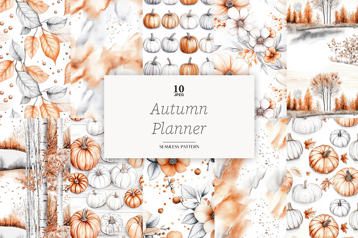 Autumn Digital Paper Pack, a Pattern Graphic by GlamArtZhanna (Photo 1 of 4)