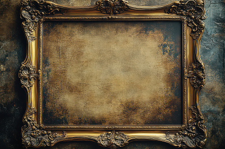 Antique gold vintage frame with intr, an Abstract Photo by Pixeness