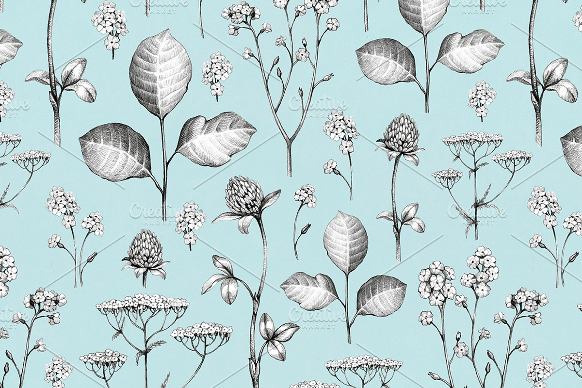 Wild flora. Drawings and patterns, a Pattern Graphic by Sundra (Photo 5 of 12)