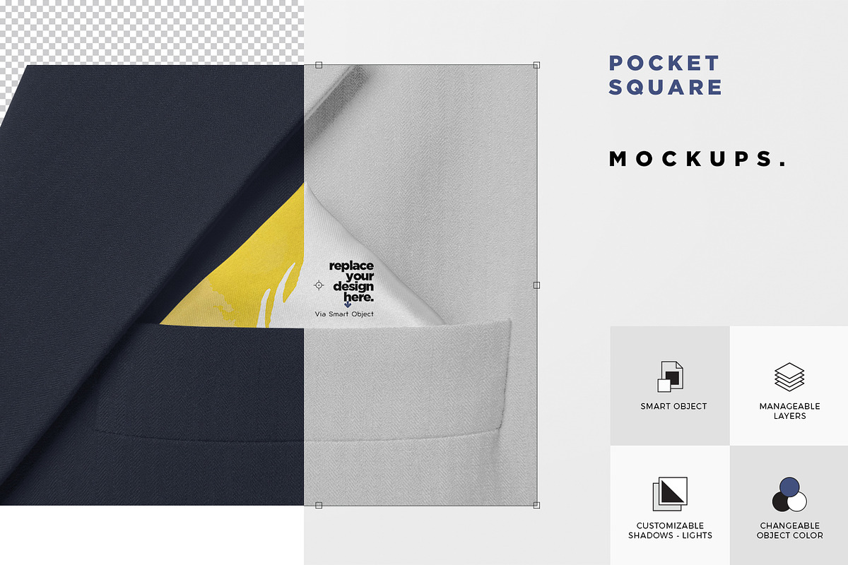 Pocket Square Mockups, a Packaging Mockup by GfxFoundry (Photo 3 of 7)