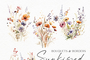 Watercolor Wildflowers Bundle