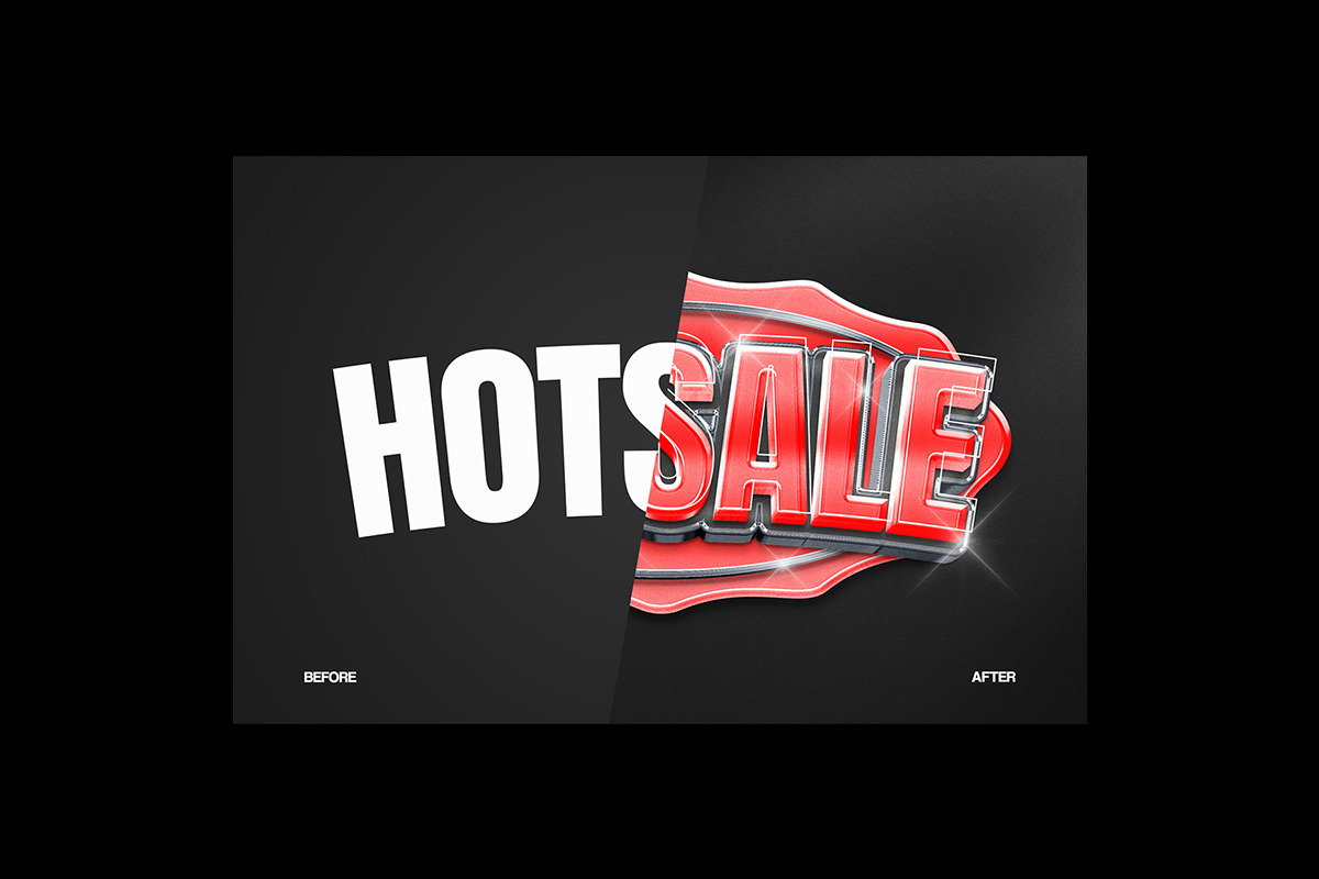 3D Retro Sale Text Effect, a Layer Style Add-On by Matsero (Photo 4 of 4)