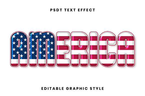 Glossy USA Flag Text Effect preview 2