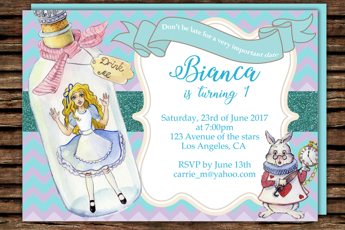DIY Wonderland Printable Invitation, an Illustration by Artseez
