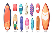 Different surfboards types set, a Sport Illustration by Good Studio (Thumbnail 1 of 4)