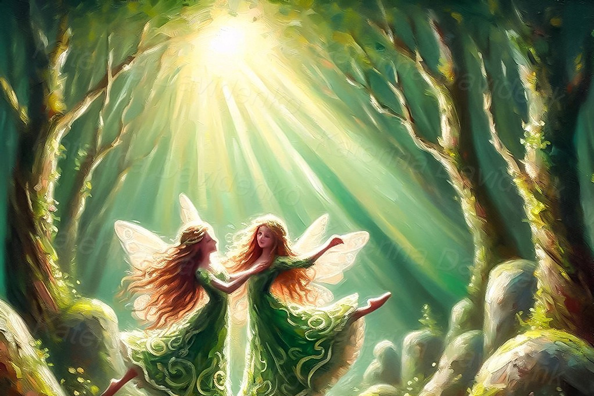 Woodland Fairies Dance Irish Art, a Decorative Illustration by Bubert Art (Photo 4 of 7)