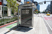 Downtown Bus Stop Billboard Mockup, a Mockup by Area Mockups (Thumbnail 1 of 4)