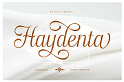 Haydenta - Calligraphic Script, a Script Font by Novitype (Thumbnail 1 of 12)