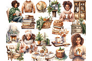 Cozy Winter Clipart, a Person Illustration by GlamArtZhanna (Thumbnail 2 of 5)