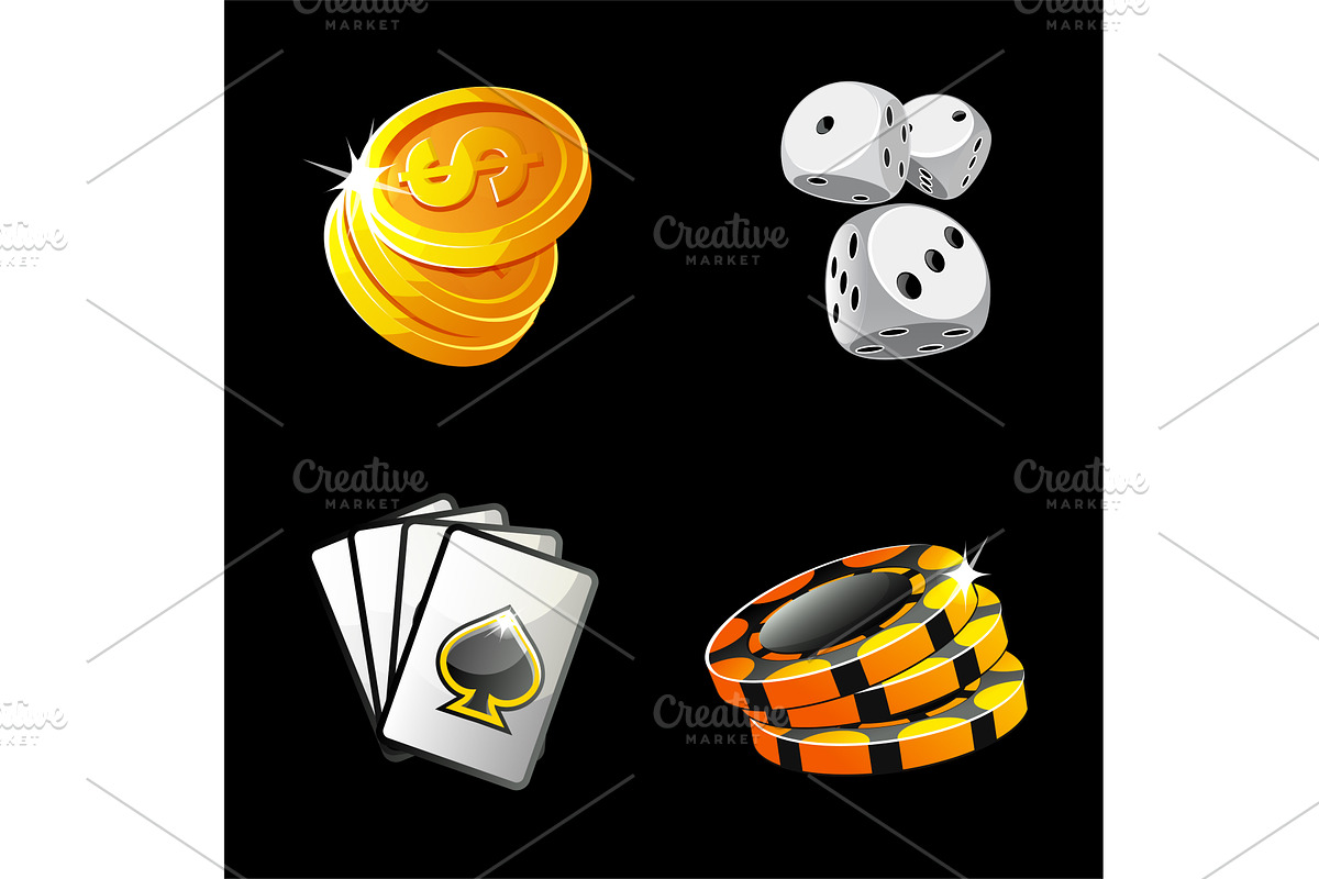 Set of golden and black icons for, an Icon by BabySofja