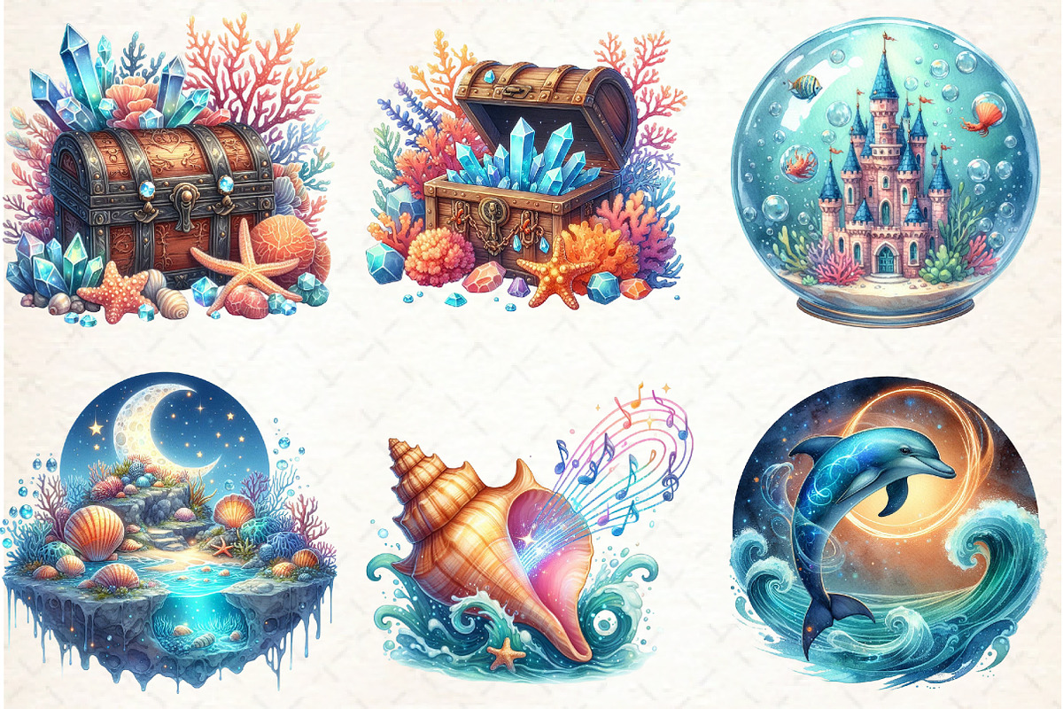 Magical Ocean Sublimation Clipart, an Illustration by Libby Wishes (Photo 6 of 7)