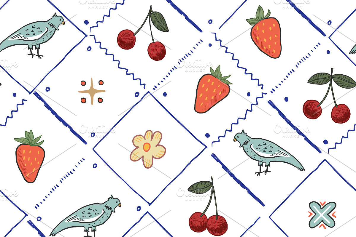 Flowers Birds Berries, a Pattern Graphic by GooseFrol (Photo 15 of 18)