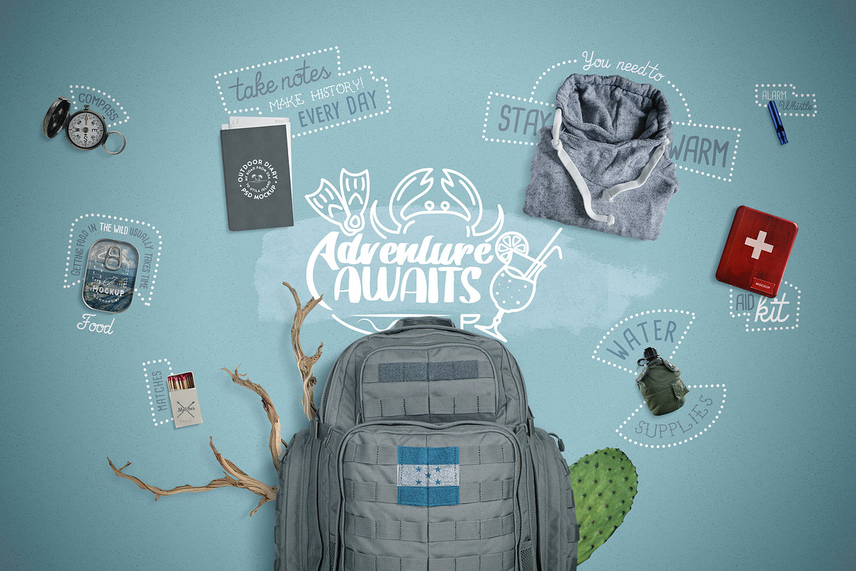 Travel Scene Mock-up Big Pack, a Product Mockup by PSD Market (Photo 8 of 16)