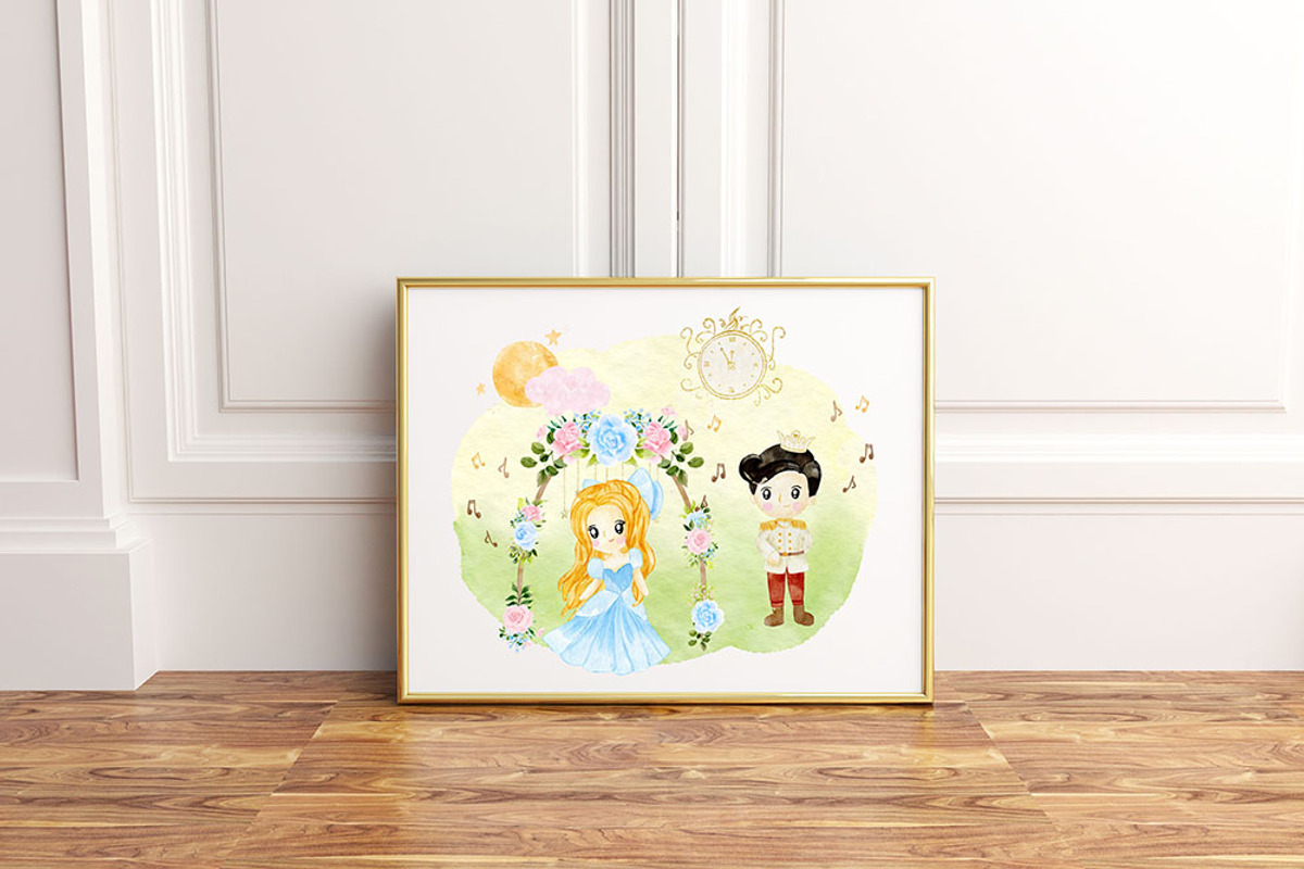 Blue Princess watercolour clipart, a Decorative Illustration by heyiamalice (Photo 13 of 13)