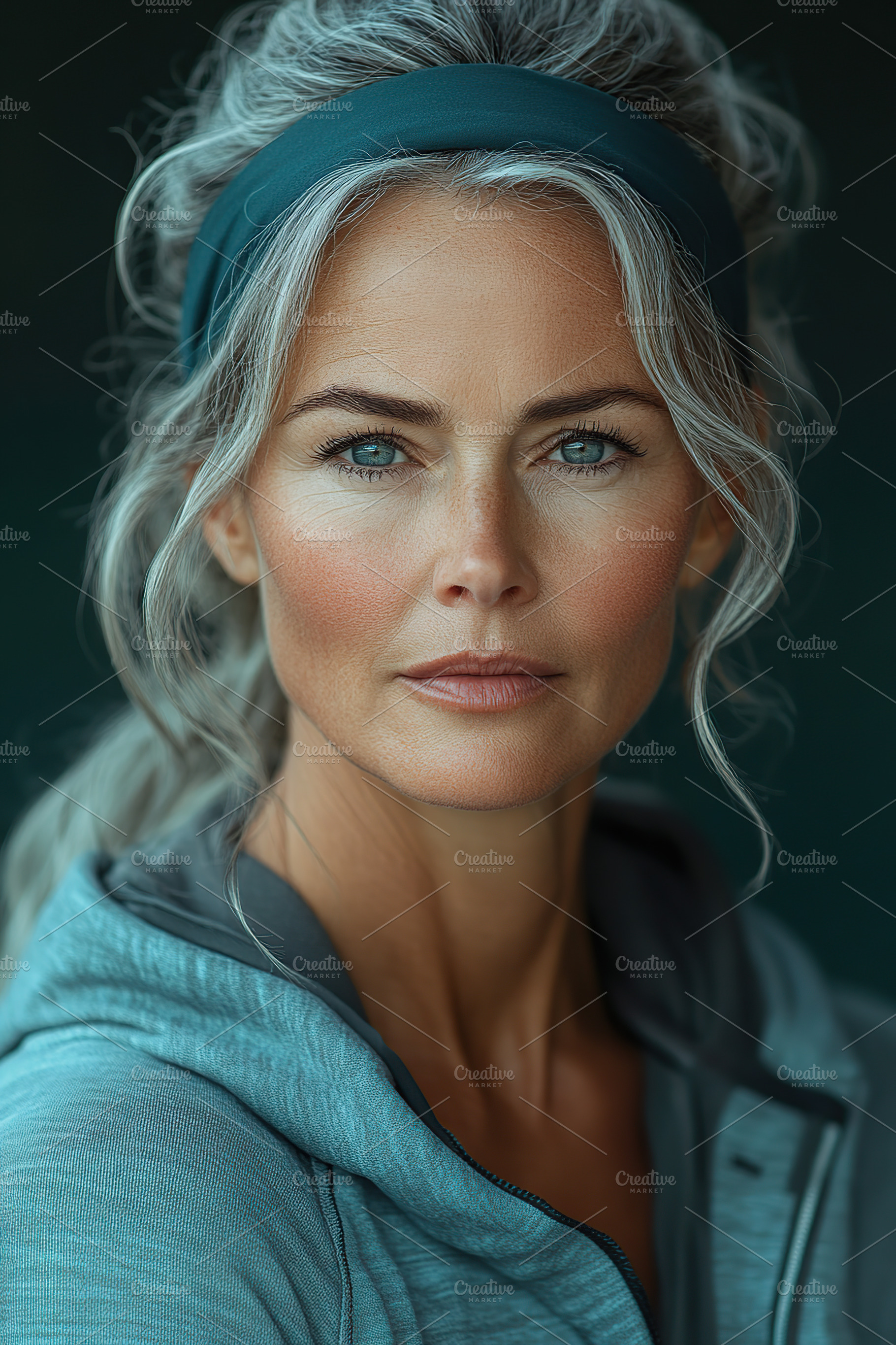 Confident woman posing with a headband and athletic wear, a Person Photo by AlyaAnd