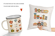Retro Kitchen Tea & Coffee Clipart, a Food Illustration by Irina Ostapenko (Thumbnail 6 of 9)