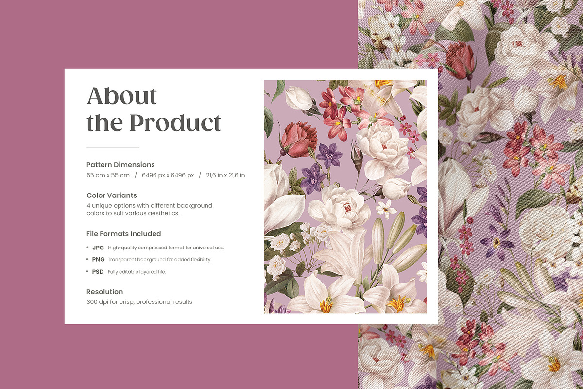Petal Whisper Romantic Pattern, a Pattern Graphic by Yello_illustration (Photo 2 of 16)