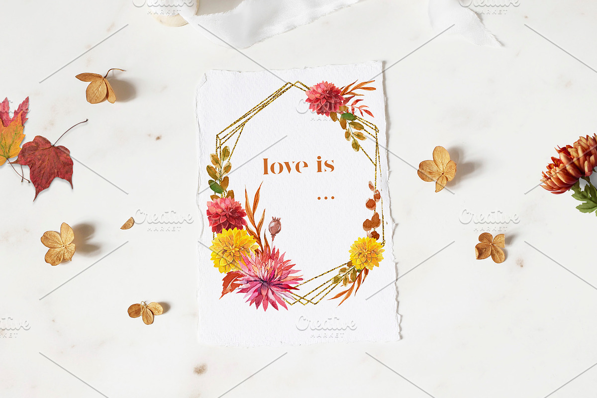 Watercolor Autumn Bouquet, an Illustration by harmonia_green_art (Photo 6 of 12)