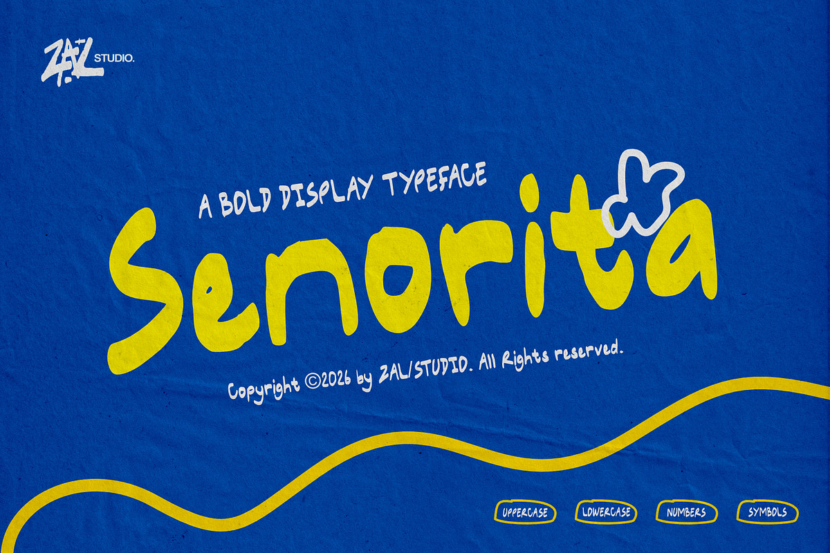 Senorita Bold Display Typeface, a Sans Serif Font by ZAL STUDIO (Photo 1 of 7)