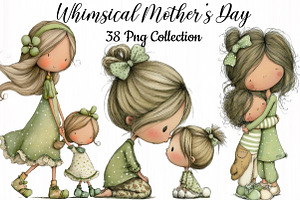 Whimsical Mother’s Day Clipart Bundl, an Illustration by DreamCafeArt
