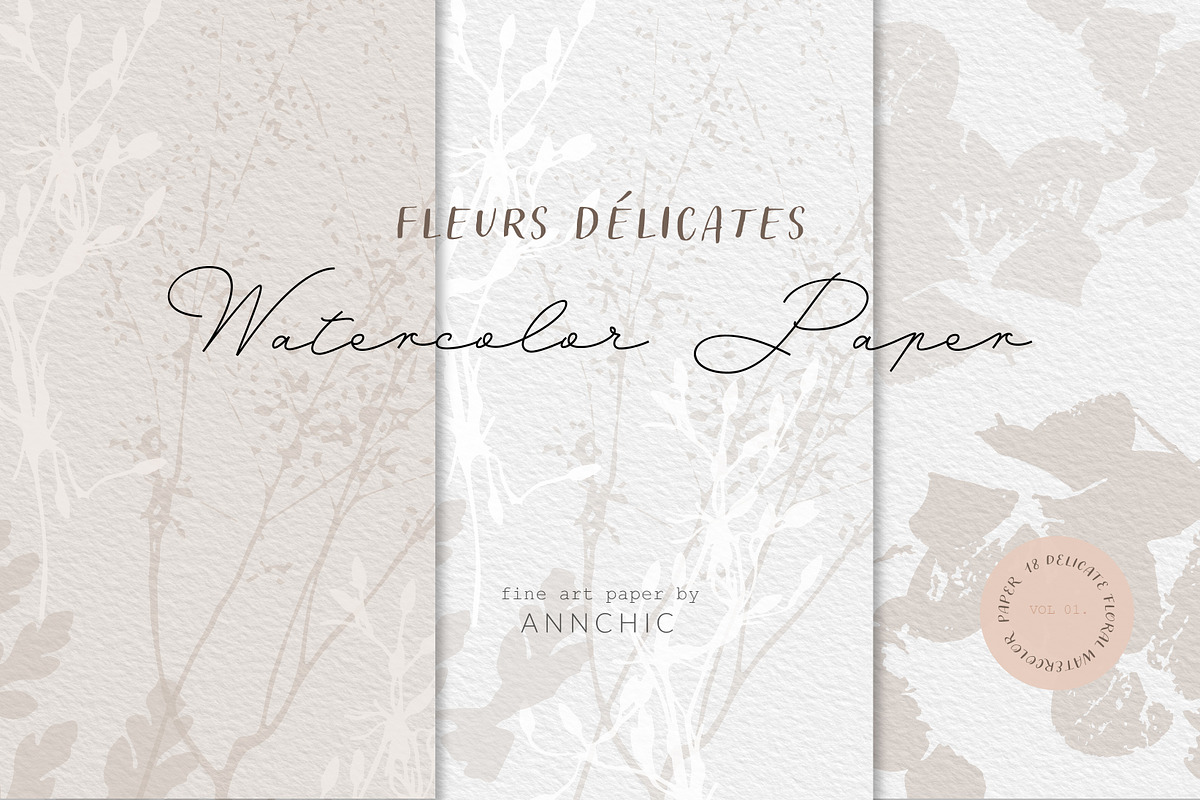 BUNDLE Floral watercolor paper, a Texture Illustration by Anna Sokol (Photo 20 of 71)