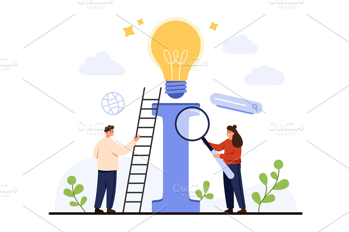 Information Search and Knowledge, an Education Illustration by Flashvector