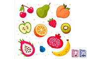 Flat Hand Drawn Fruit Set, a Food Illustration by MISS CHATZ (Thumbnail 2 of 3)