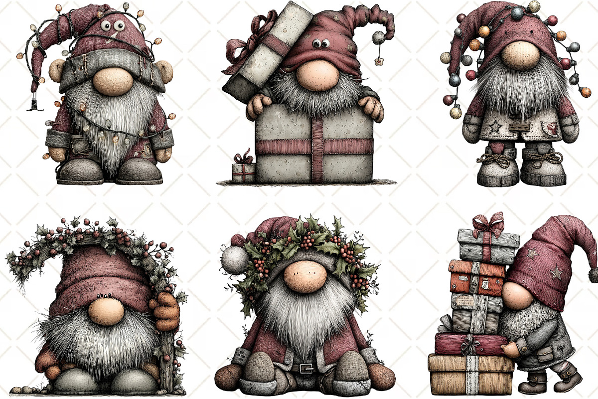Whimsical Gnome Clipart, an Illustration by Black Bird Studio (Photo 5 of 6)
