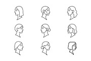 Line Art Women Icons, an Outline Icon by Vectorium Studio (Thumbnail 1 of 2)