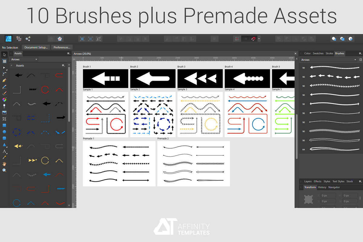 Arrow Stroke Brush for Affinity Apps, a Brush Add-On by Affinity Templates (Photo 4 of 7)
