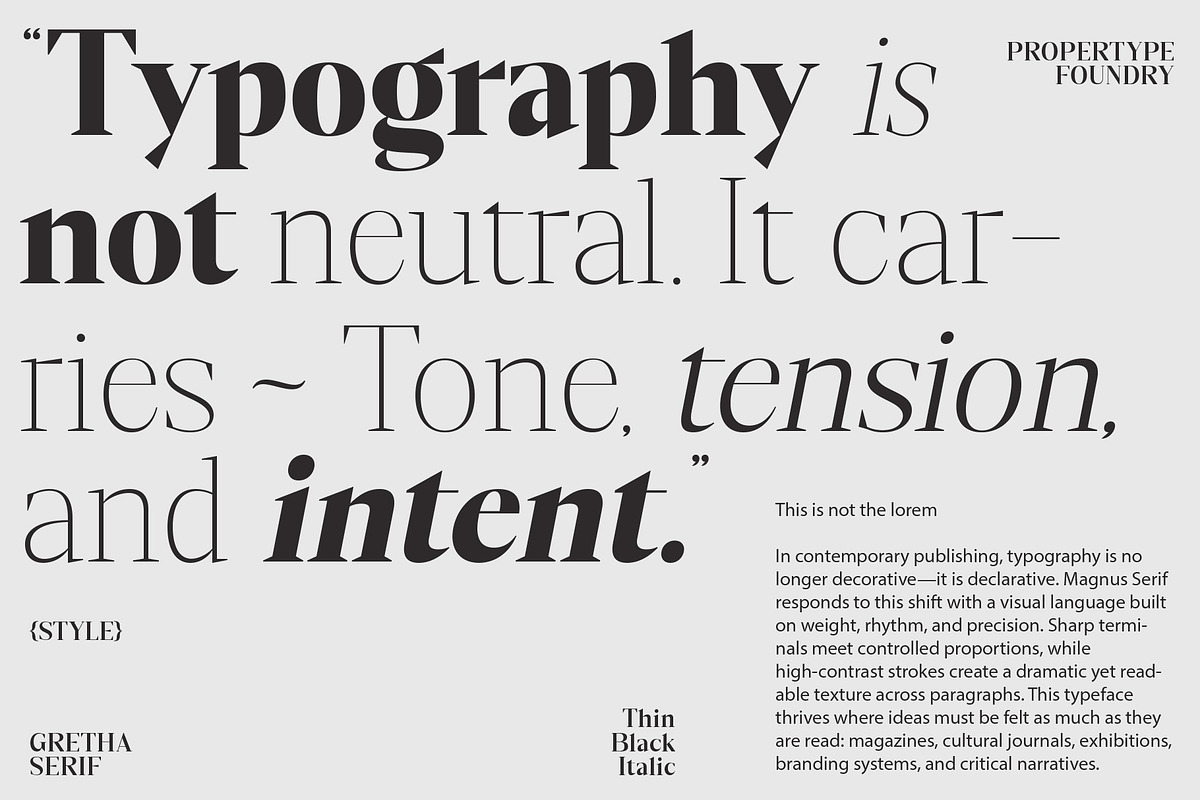 GrethaSerif, a Serif Font by Propertype (Photo 3 of 14)