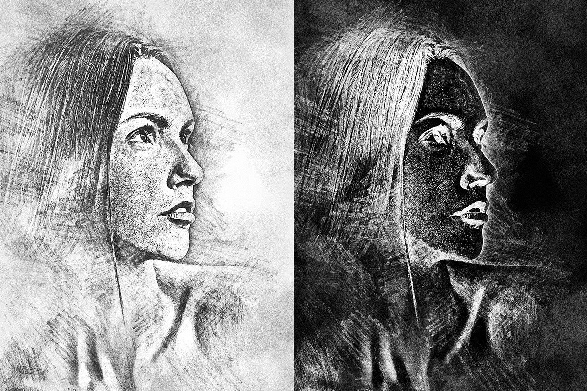 Chalk Sketch Photoshop Action, an Action Add-On by UnicDesign (Photo 1 of 12)